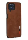 Mey İthalat®  Samsung Galaxy M33 Kılıf Loop Deri Silikon - Kahverengi