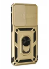 Mey İthalat®  Samsung Galaxy M33 Kılıf Pars Lens Yüzüklü Silikon - Gold