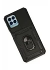 Mey İthalat®  Samsung Galaxy M33 Kılıf Pars Lens Yüzüklü Silikon - Siyah