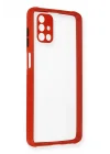 Mey İthalat®  Samsung Galaxy M51 Kılıf Miami Şeffaf Silikon - Kırmızı