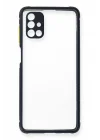 Mey İthalat®  Samsung Galaxy M51 Kılıf Miami Şeffaf Silikon - Lacivert