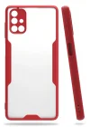Mey İthalat®  Samsung Galaxy M51 Kılıf Platin Silikon - Kırmızı