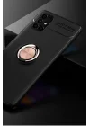 Mey İthalat®  Samsung Galaxy M51 Kılıf Range Yüzüklü Silikon - Siyah-Gold