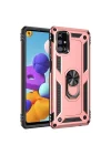 Mey İthalat®  Samsung Galaxy M51 Kılıf Sofya Yüzüklü Silikon Kapak - Rose