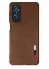 Mey İthalat®  Samsung Galaxy M52 5G Kılıf Loop Deri Silikon - Kahverengi
