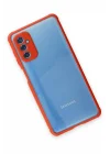 Mey İthalat®  Samsung Galaxy M52 5G Kılıf Miami Şeffaf Silikon - Kırmızı