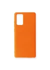 Mey İthalat®  Samsung Galaxy Note 20 Kılıf Nano içi Kadife Silikon - Turuncu