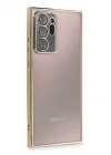Mey İthalat®  Samsung Galaxy Note 20 Ultra Kılıf  Lensli Silikon - Gold