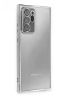 Mey İthalat®  Samsung Galaxy Note 20 Ultra Kılıf  Lensli Silikon - Gümüş