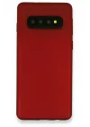 Mey İthalat®  Samsung Galaxy S10 Plus Kılıf First Silikon - Bordo