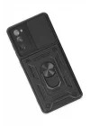 Mey İthalat®  Samsung Galaxy S20 FE Kılıf Pars Lens Yüzüklü Silikon - Siyah