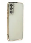 Mey İthalat®  Samsung Galaxy S21 FE Kılıf  Lensli Silikon - Gold