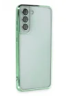 Mey İthalat®  Samsung Galaxy S21 FE Kılıf  Lensli Silikon - Yeşil
