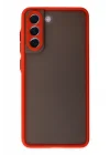 Mey İthalat®  Samsung Galaxy S21 FE Kılıf Montreal Silikon Kapak - Kırmızı