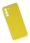 Mey İthalat®  Samsung Galaxy S21 FE Kılıf Nano içi Kadife Silikon - Sarı