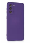 Mey İthalat®  Samsung Galaxy S21 Kılıf Nano içi Kadife Silikon - Mor