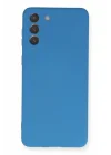 Mey İthalat®  Samsung Galaxy S21 Plus Kılıf Nano içi Kadife Silikon - Mavi