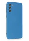 Mey İthalat®  Samsung Galaxy S21 Plus Kılıf Nano içi Kadife Silikon - Mavi