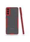 Mey İthalat®  Samsung Galaxy S21 Plus Kılıf Platin Silikon - Kırmızı
