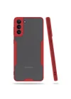 Mey İthalat®  Samsung Galaxy S21 Plus Kılıf Platin Silikon - Kırmızı
