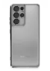 Mey İthalat®  Samsung Galaxy S21 Ultra Kılıf  Lensli Silikon - Gümüş