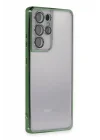 Mey İthalat®  Samsung Galaxy S21 Ultra Kılıf  Lensli Silikon - Yeşil