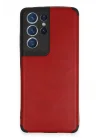 Mey İthalat®  Samsung Galaxy S21 Ultra Kılıf Loop Deri Silikon - Kırmızı