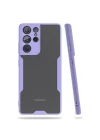 Mey İthalat®  Samsung Galaxy S21 Ultra Kılıf Platin Silikon - Lila