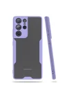 Mey İthalat®  Samsung Galaxy S21 Ultra Kılıf Platin Silikon - Lila