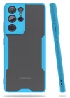 Mey İthalat®  Samsung Galaxy S21 Ultra Kılıf Platin Silikon - Mavi