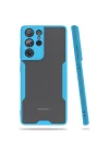Mey İthalat®  Samsung Galaxy S21 Ultra Kılıf Platin Silikon - Mavi