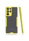 Mey İthalat®  Samsung Galaxy S21 Ultra Kılıf Platin Silikon - Sarı