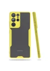 Mey İthalat®  Samsung Galaxy S21 Ultra Kılıf Platin Silikon - Sarı