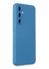 Mey İthalat®  Samsung Galaxy S23 FE Kılıf Nano içi Kadife Silikon - Mavi