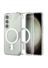 Mey İthalat®  Samsung Galaxy S23 Kılıf Magneticsafe Şeffaf Silikon - Şeffaf