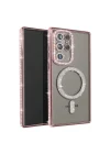 Mey İthalat®  Samsung Galaxy S23 Ultra Joke Simli Magneticsafe Kılıf - Pembe