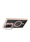 Mey İthalat®  Samsung Galaxy S23 Ultra Remim Lensli Magsafe Standlı Kapak - Pembe