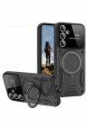 Mey İthalat®  Samsung Galaxy S24 FE Kılıf Joy Lens Standlı Kapak - Siyah
