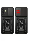 Mey İthalat®  Samsung Galaxy S24 FE Pars Lens Yüzüklü Silikon - Kırmızı