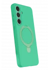Mey İthalat®  Samsung Galaxy S24 FE Regal Magsafe Standlı Kapak - Yeşil