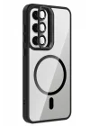Mey İthalat®  Samsung Galaxy S24 FE Remim Lensli Magsafe Standlı Kapak - Siyah
