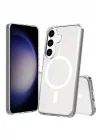 Mey İthalat®  Samsung Galaxy S24 Kılıf Magneticsafe Şeffaf Silikon - Şeffaf