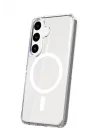Mey İthalat®  Samsung Galaxy S24 Kılıf Magneticsafe Şeffaf Silikon - Şeffaf