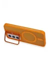 Mey İthalat®  Samsung Galaxy S24 Plus Flet Lens Magsafe Kapak - Turuncu