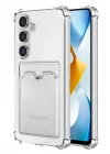 Mey İthalat®  Samsung Galaxy S24 Plus Kılıf Kart Şeffaf Silikon - Şeffaf