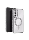 Mey İthalat®  Samsung Galaxy S25 Edge Joke Simli Magneticsafe Kılıf - Gümüş