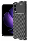 Mey İthalat®  Samsung Galaxy S25 Edge Kılıf Auto Focus Karbon Kapak - Siyah