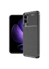Mey İthalat®  Samsung Galaxy S25 Edge Kılıf Auto Focus Karbon Kapak - Siyah