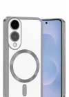 Mey İthalat®  Samsung Galaxy S25 Edge Kross Magneticsafe Kapak - Gümüş