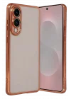 Mey İthalat®  Samsung Galaxy S25 Edge  Lensli Silikon - Çöl Titanyum